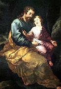 HERRERA, Francisco de, the Elder St Joseph and the Christ Child France oil painting artist